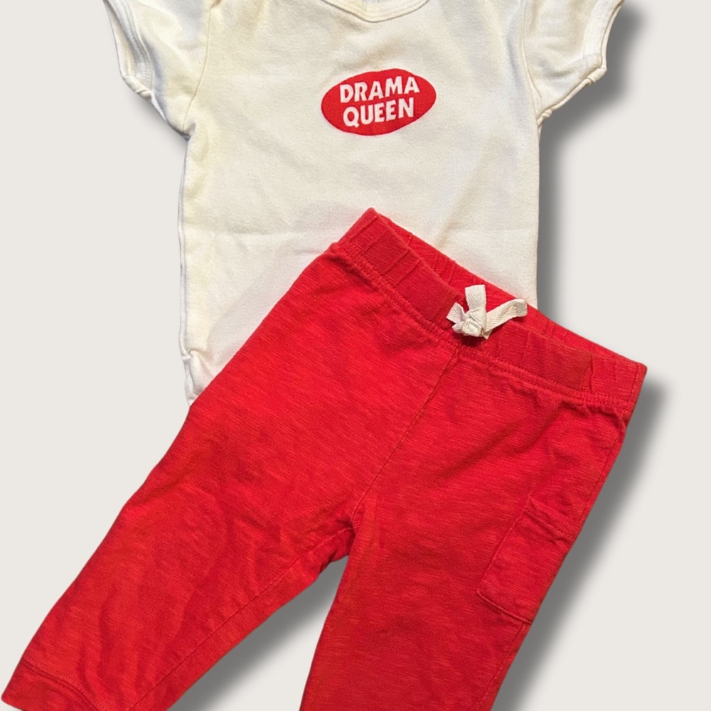 Lil' Teez (Drama Queen) Short-Sleeve Bodysuit and First Impressions Pant (Set)